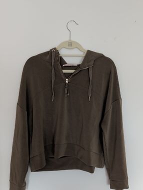 ESQUALO Olive Zip-Front Hoodie
